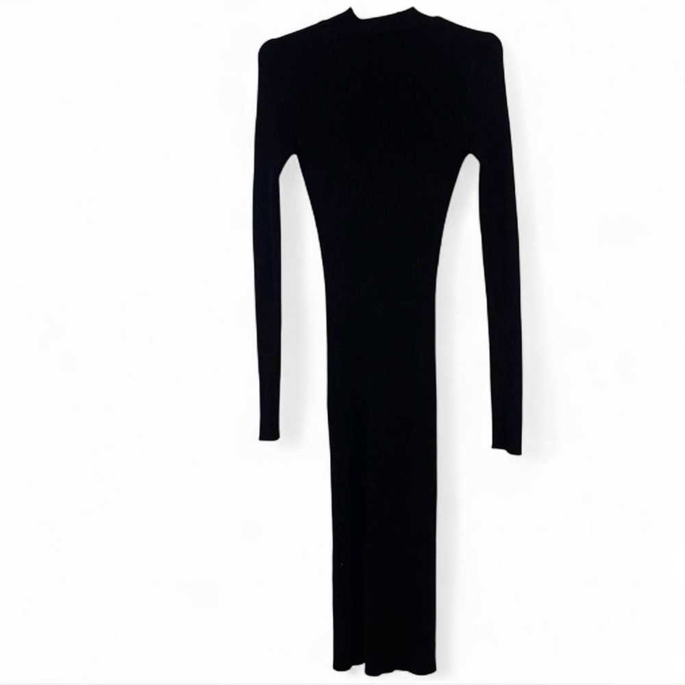 Derek Heart Black Long Sleeve Bodycon Dress Size Medium - Picture 2 of 7